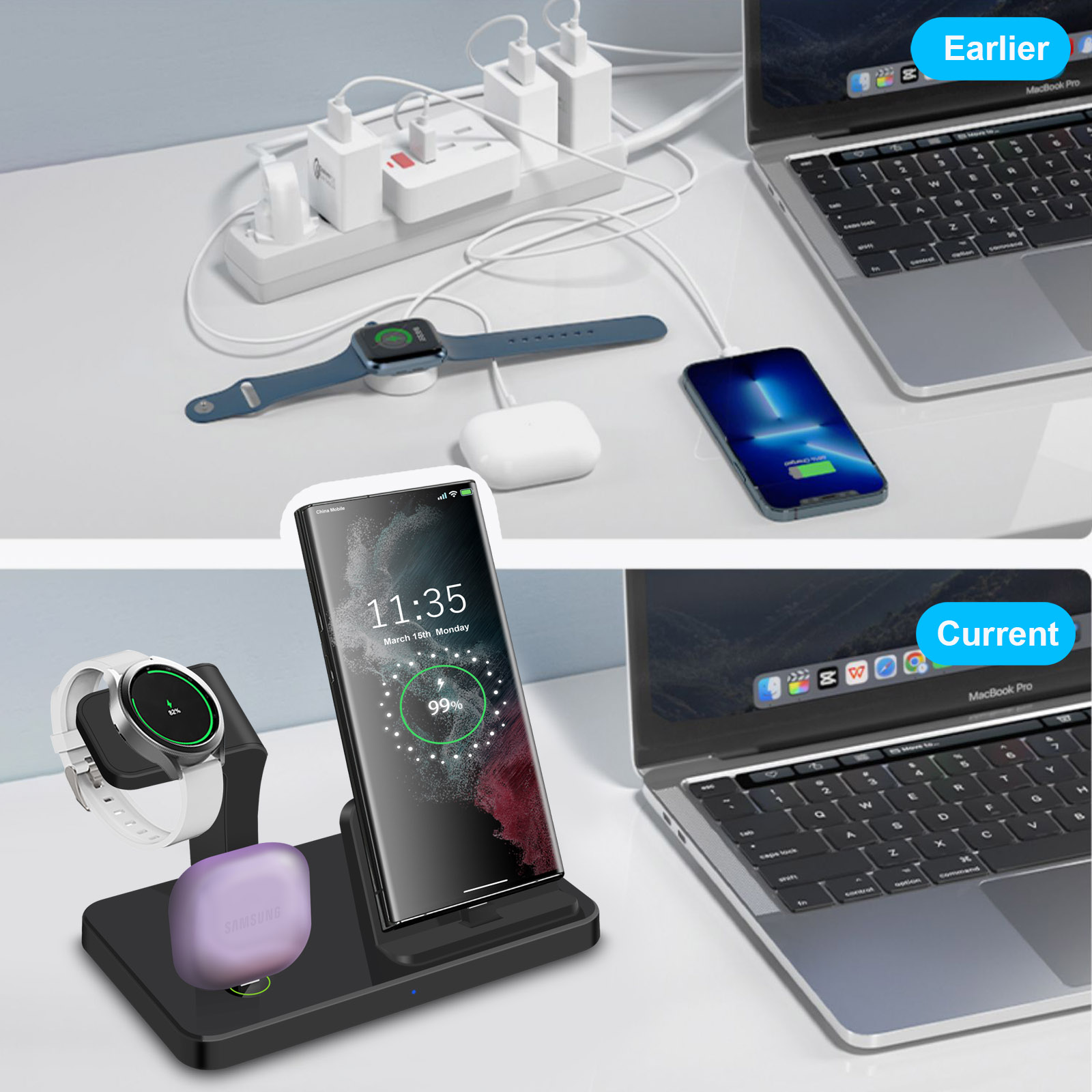 Настольная док-станция 3 в 1 с – обзор и цена Watch Charger Cable