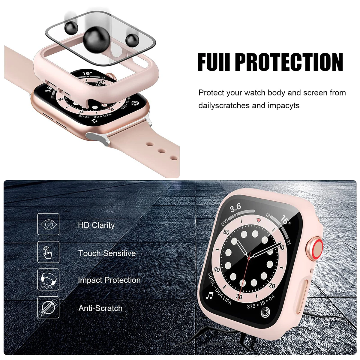 Закаленное стекло + чехол для  – обзор и цена Apple Smartwatch Accessories