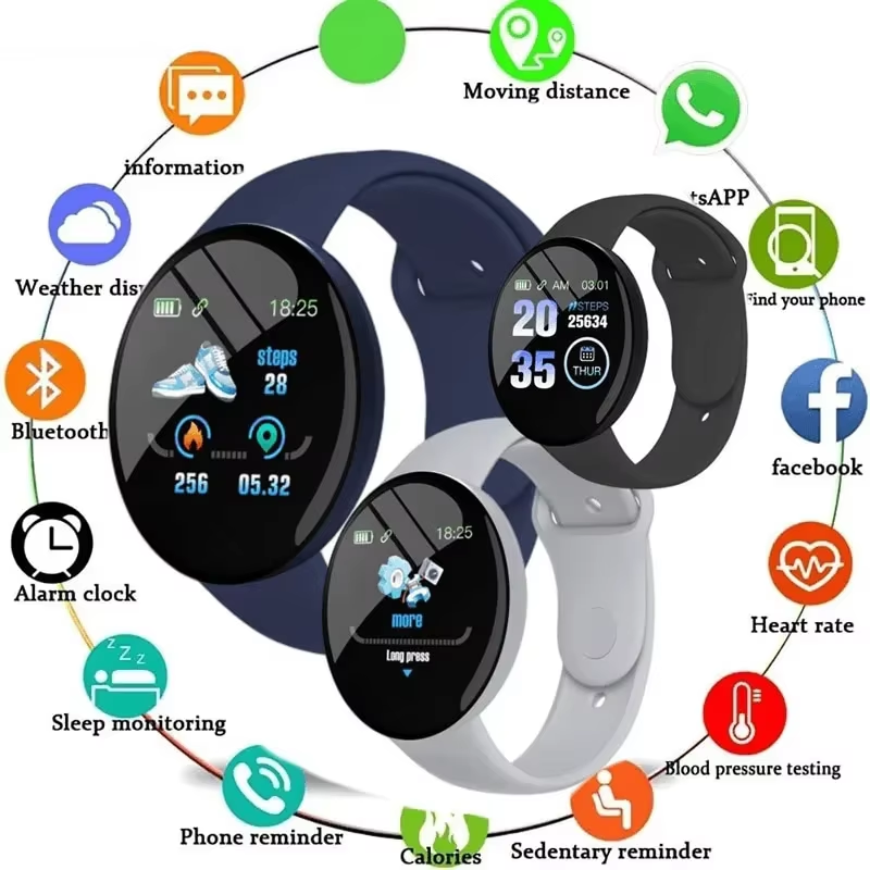 D18 Смарт-часы с круглым цветн – обзор и цена Smartwatch Face